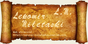 Lepomir Miletaški vizit kartica